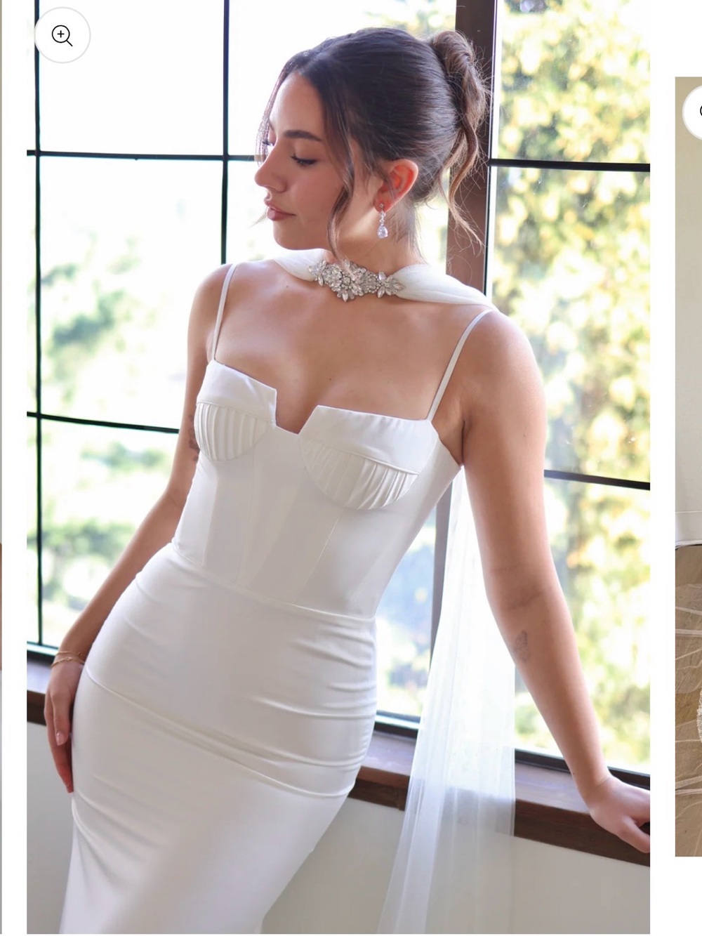 Crystal choker bridal scarf, brand new never worn